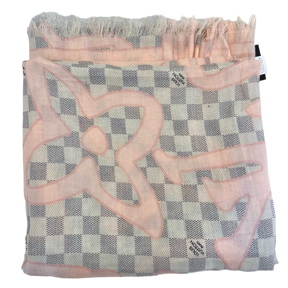 247 Louis Vuitton Damier Azure, 100% Cotton Wrap/Scarf